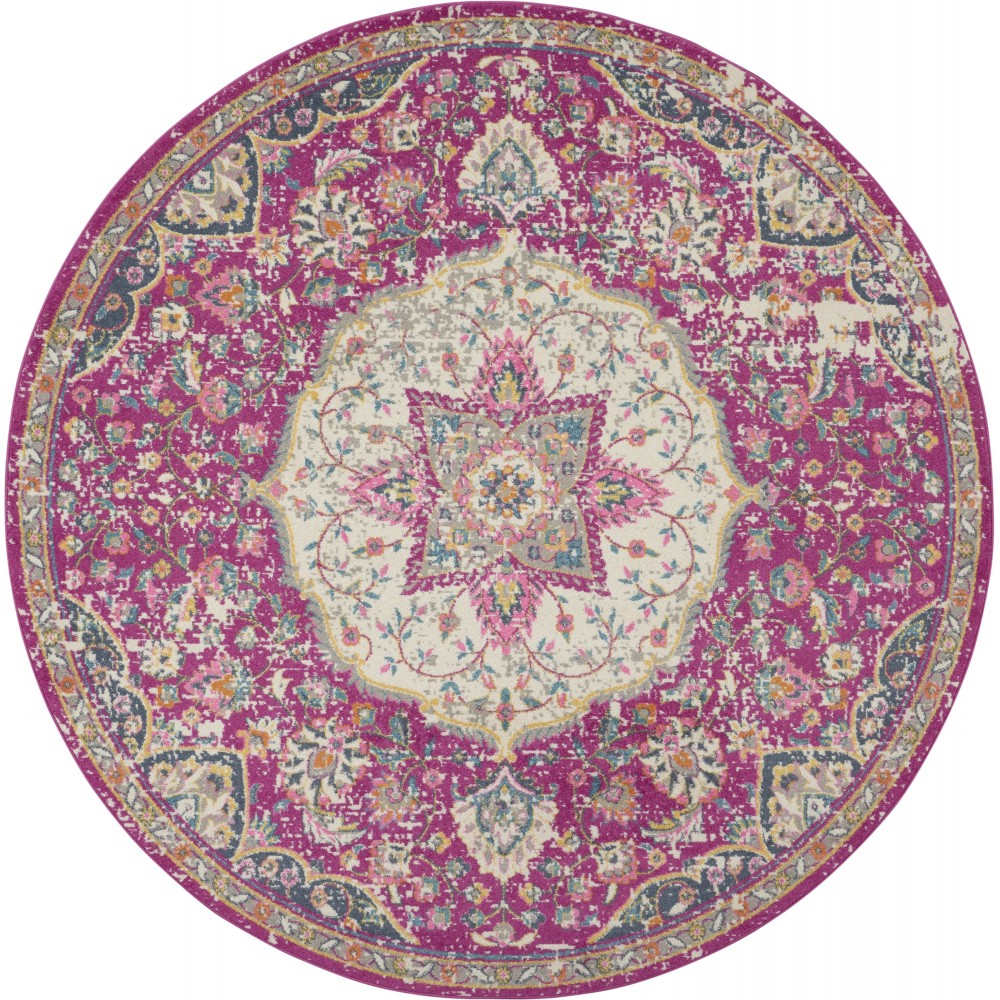 Nourison Passion PSN22 Area Rug, Pink, 5'3" x Round