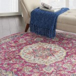 Nourison Passion PSN22 Area Rug, Pink, 5'3" x Round