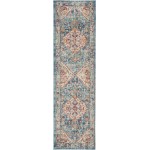 Nourison Passion PSN23 Runner Rug, Ivory/Light Blue, 2'2" x 7'6"