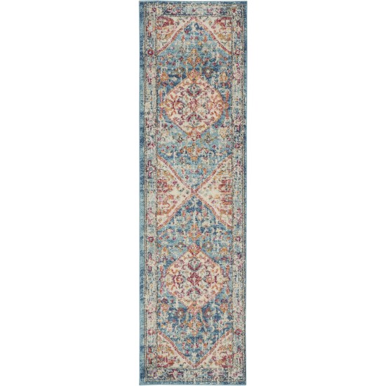 Nourison Passion PSN23 Runner Rug, Ivory/Light Blue, 2'2" x 7'6"