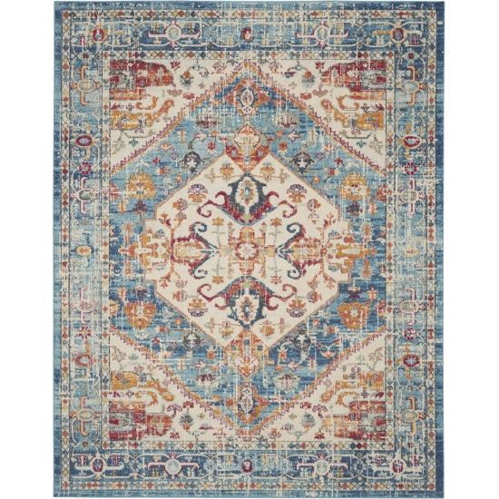 Nourison Passion PSN23 Area Rug, Ivory/Light Blue, 6'7" x 9'6"