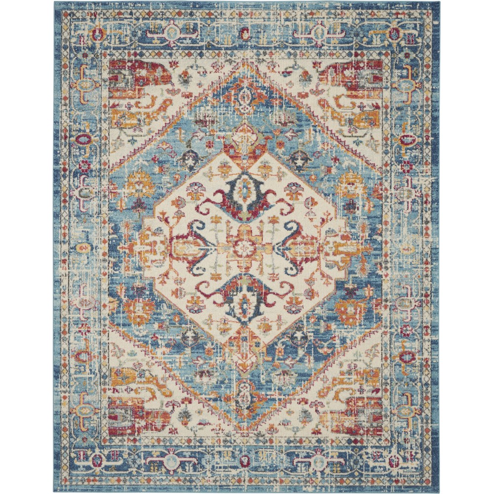 Nourison Passion PSN23 Area Rug, Ivory/Light Blue, 8' x 10'