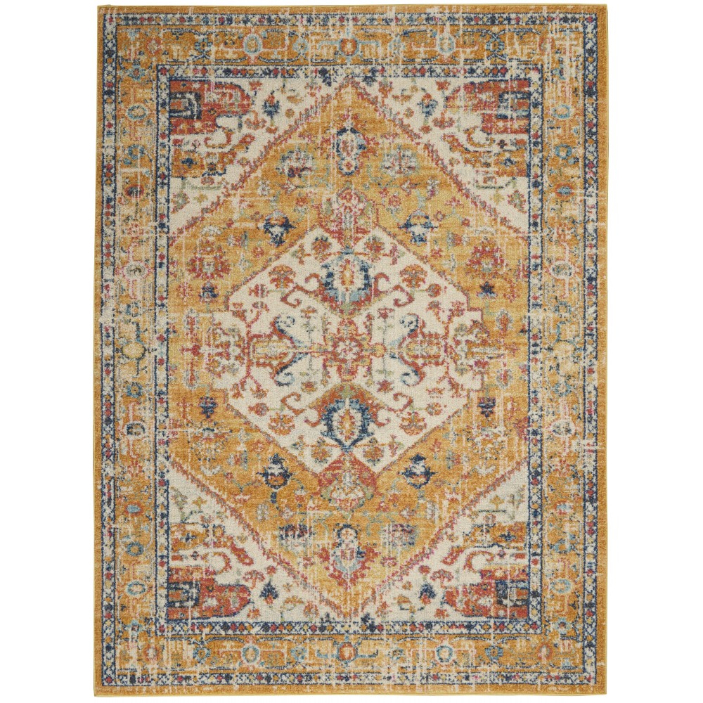 Nourison Passion PSN23 Area Rug, Ivory/Yellow, 5'3" x 7'3"