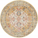 Nourison Passion PSN23 Area Rug, Ivory/Yellow, 5'3" x Round