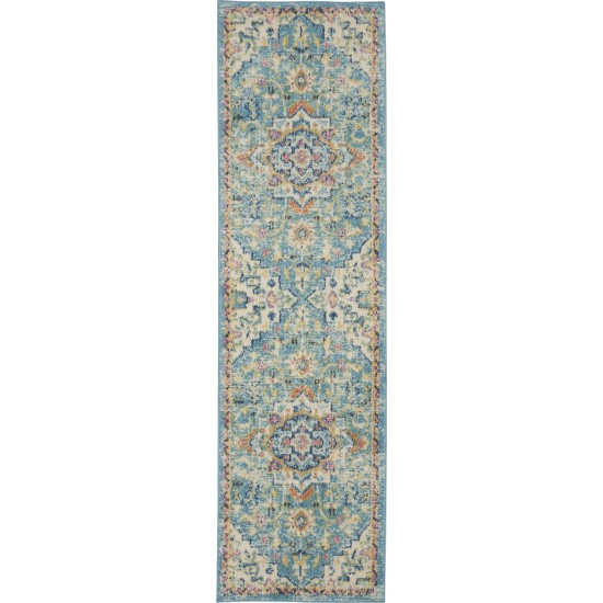 Nourison Passion PSN25 Runner Rug, Ivory/Light Blue, 1'10" x 6'