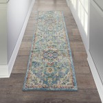 Nourison Passion PSN25 Runner Rug, Ivory/Light Blue, 2'2" x 10'