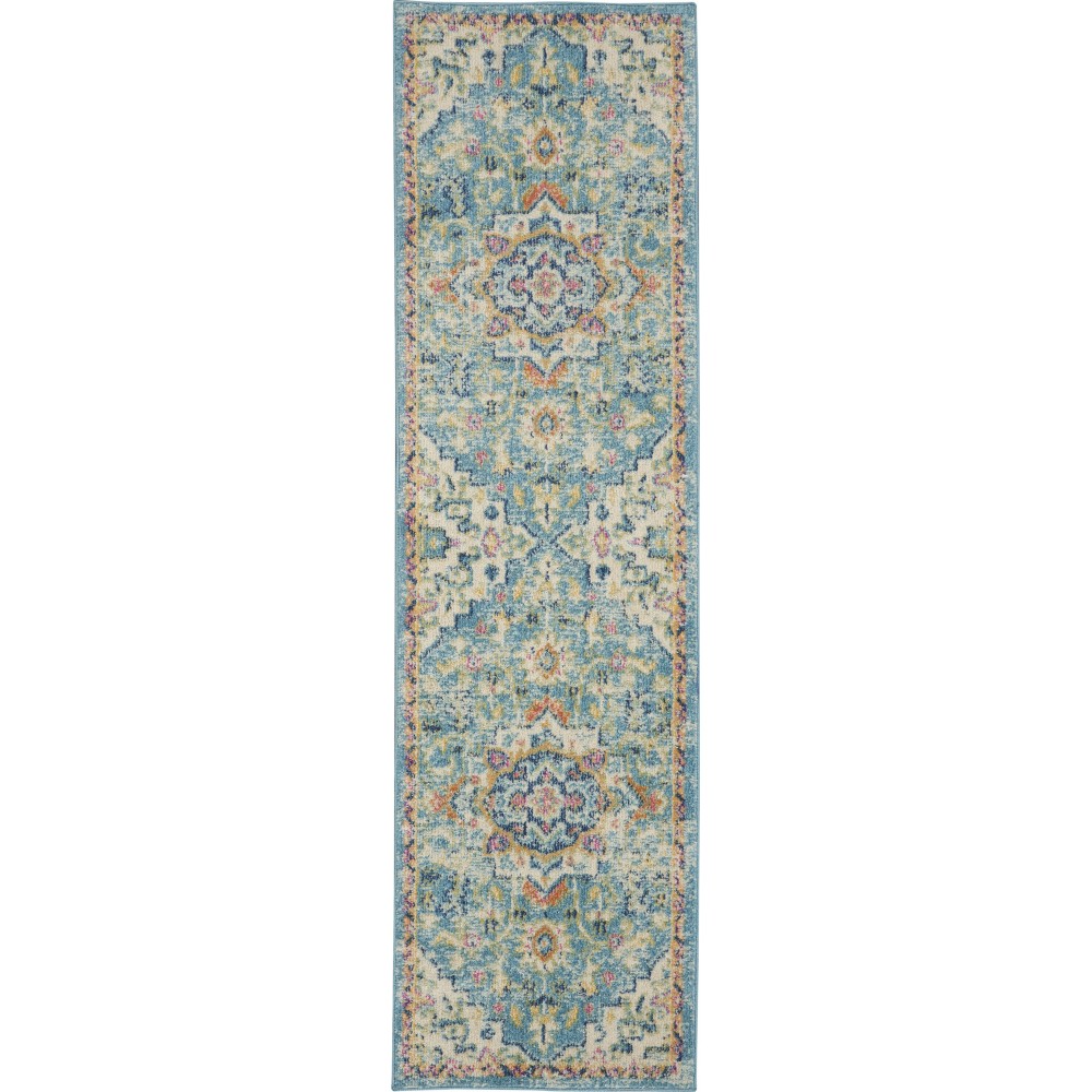 Nourison Passion PSN25 Runner Rug, Ivory/Light Blue, 2'2" x 7'6"