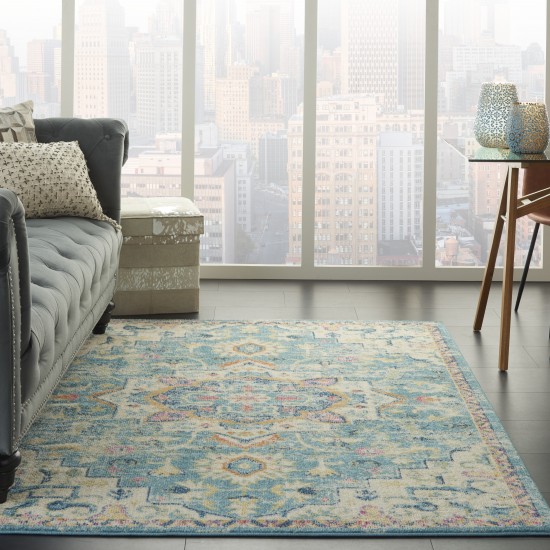 Nourison Passion PSN25 Area Rug, Ivory/Light Blue, 3'9" x 5'9"