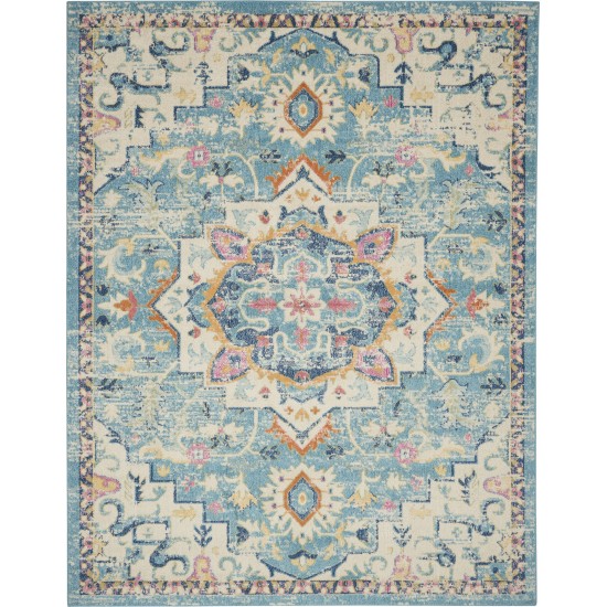 Nourison Passion PSN25 Area Rug, Ivory/Light Blue, 8' x 10'