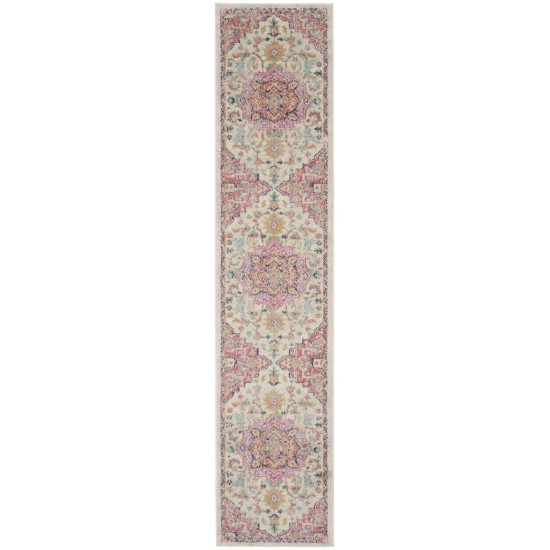 Nourison Passion PSN25 Runner Rug, Ivory/Pink, 2'2" x 10'