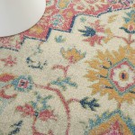 Nourison Passion PSN25 Area Rug, Ivory/Pink, 3'9" x 5'9"