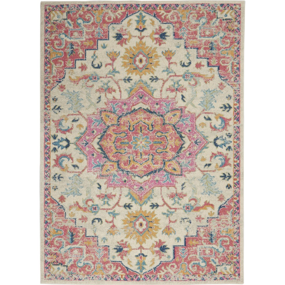 Nourison Passion PSN25 Area Rug, Ivory/Pink, 6'7" x 9'6"