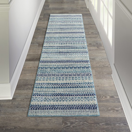 Nourison Passion PSN26 Runner Rug, Navy/Blue, 2'2" x 10'