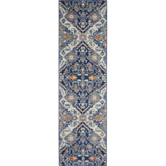 Nourison Passion PSN31 Runner Rug, Blue/Multicolor, 2'2" x 7'6"