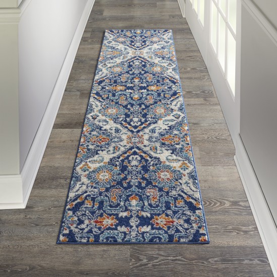 Nourison Passion PSN31 Runner Rug, Blue/Multicolor, 2'2" x 7'6"