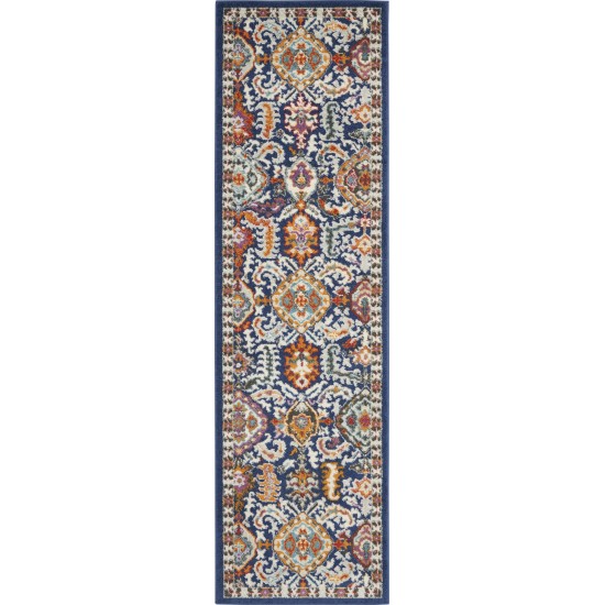 Nourison Passion PSN32 Runner Rug, Blue/Multicolor, 2'2" x 7'6"