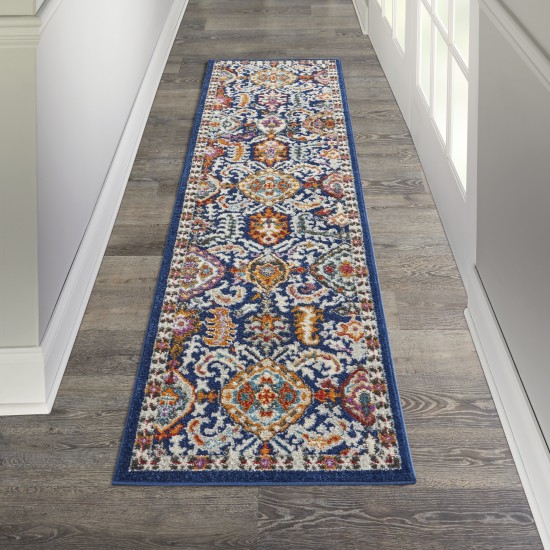 Nourison Passion PSN32 Runner Rug, Blue/Multicolor, 2'2" x 7'6"