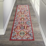 Nourison Passion PSN32 Runner Rug, Red/Multicolor, 2'2" x 7'6"