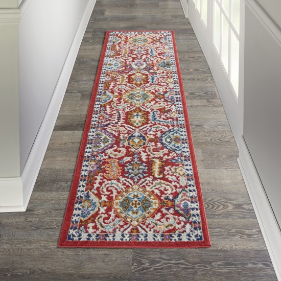 Nourison Passion PSN32 Runner Rug, Red/Multicolor, 2'2" x 7'6"