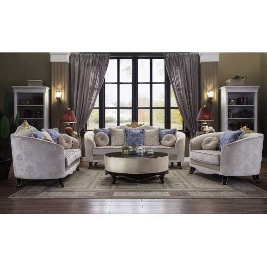 ACME Sheridan Sofa w/7 Pillows, Cream Fabric