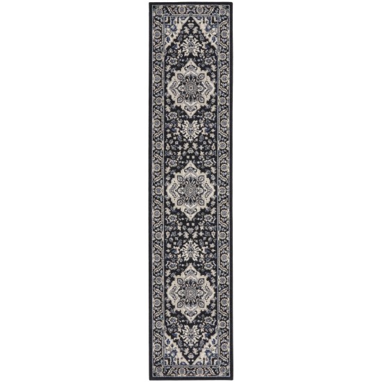 Nourison Passion PSN33 Runner Rug, Black/Ivory, 2'2" x 10'