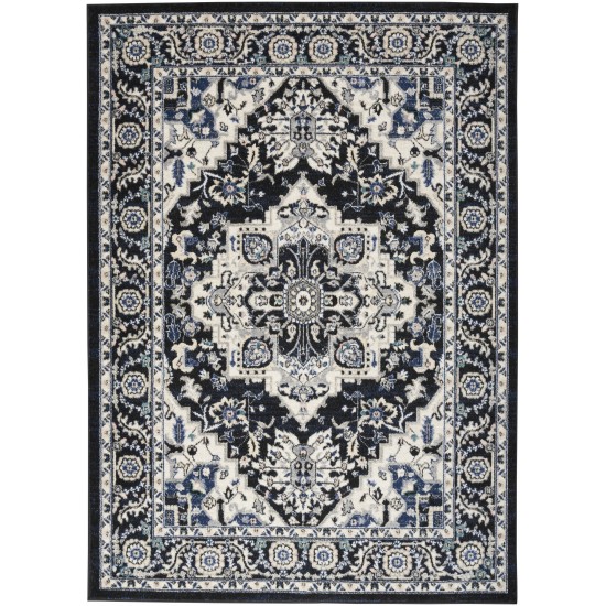 Nourison Passion PSN33 Area Rug, Black/Ivory, 5'3" x 7'3"