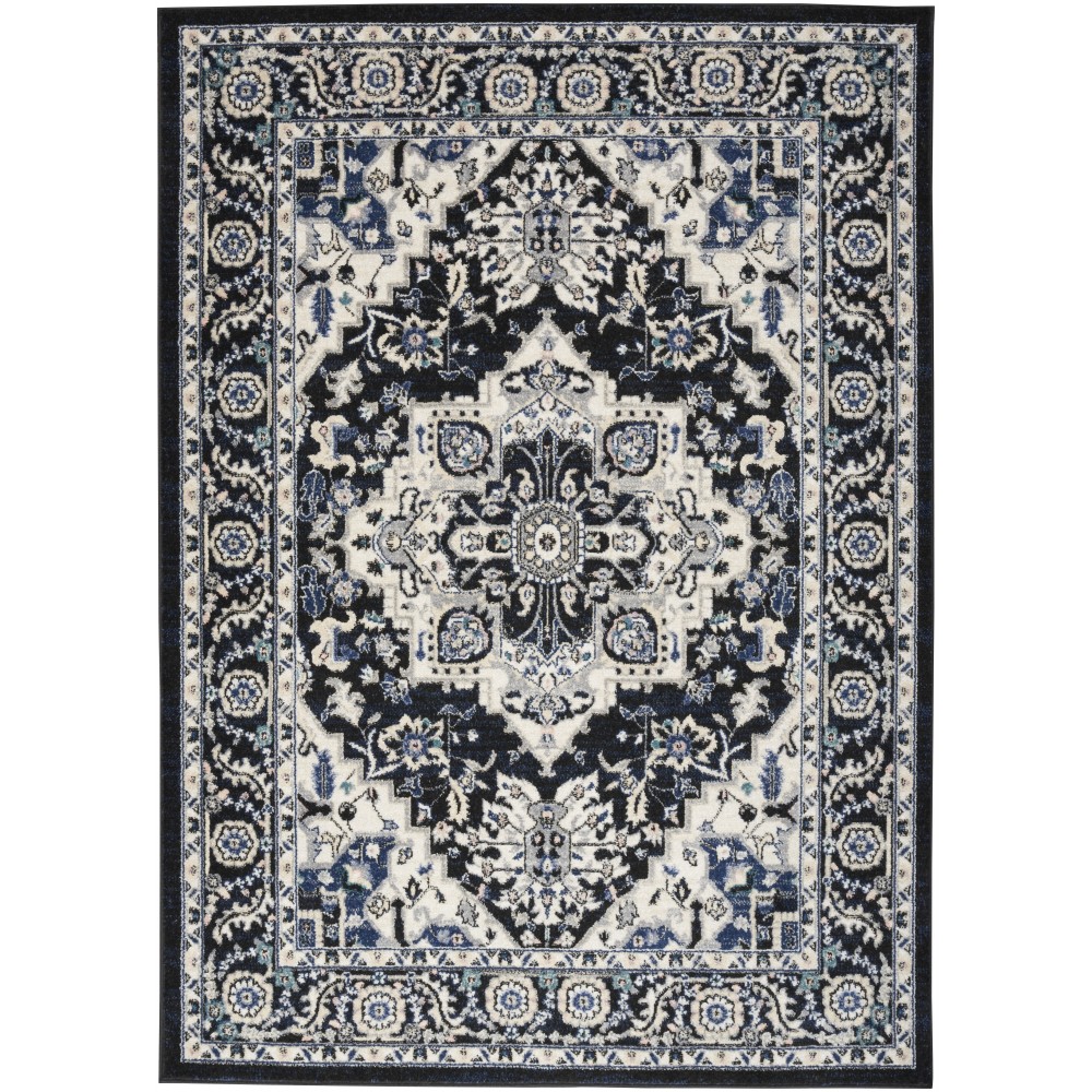 Nourison Passion PSN33 Area Rug, Black/Ivory, 5'3" x 7'3"