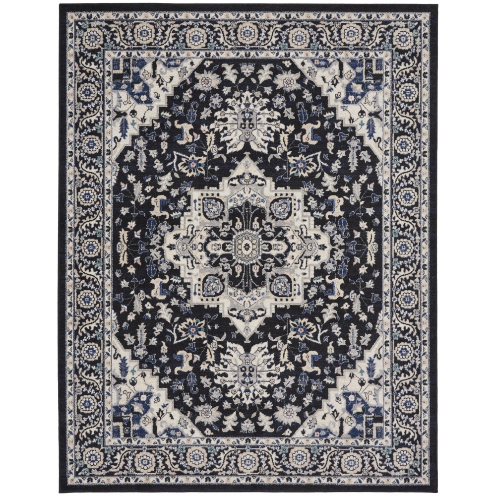 Nourison Passion PSN33 Area Rug, Black/Ivory, 8' x 10'