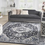 Nourison Passion PSN33 Area Rug, Black/Ivory, 8' x 10'