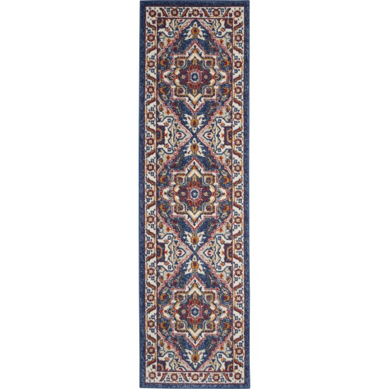 Nourison Passion PSN33 Runner Rug, Blue/Multicolor, 2'2" x 7'6"