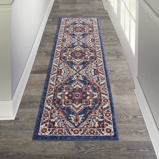 Nourison Passion PSN33 Runner Rug, Blue/Multicolor, 2'2" x 7'6"