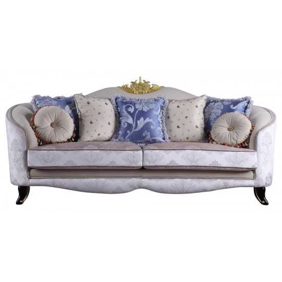 ACME Sheridan Sofa w/7 Pillows, Cream Fabric