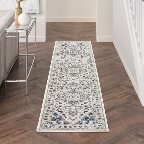 Nourison Passion PSN33 Runner Rug, Ivory/Grey, 2'2" x 10'