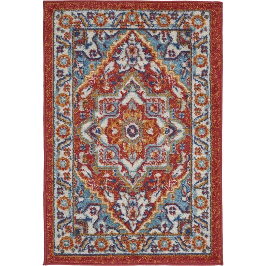 Nourison Passion PSN33 Area Rug, Red/Multicolor, 1'10" x 2'10"