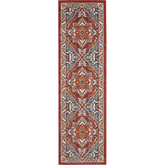 Nourison Passion PSN33 Runner Rug, Red/Multicolor, 2'2" x 7'6"