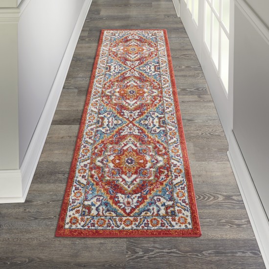 Nourison Passion PSN33 Runner Rug, Red/Multicolor, 2'2" x 7'6"