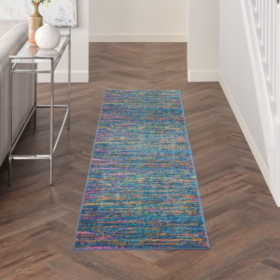 Nourison Passion PSN35 Runner Rug, Blue/Multicolor, 2'2" x 7'6"