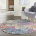 Nourison Passion PSN36 Area Rug, Ivory/Multicolor, 5'3" x Round