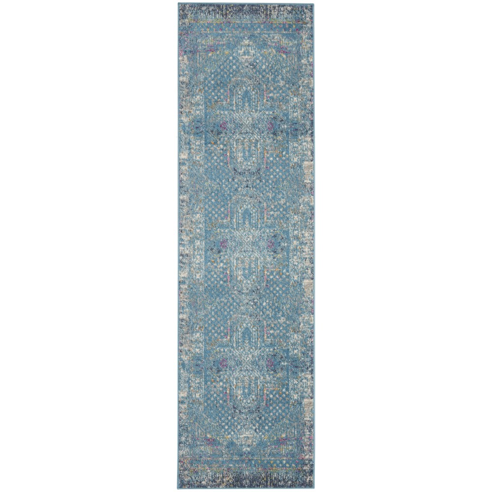 Nourison Passion PSN38 Runner Rug, Blue, 2'2" x 7'6"