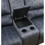 ACME Saul Sectional Sofa (Power Motion), Slate Blue Velvet