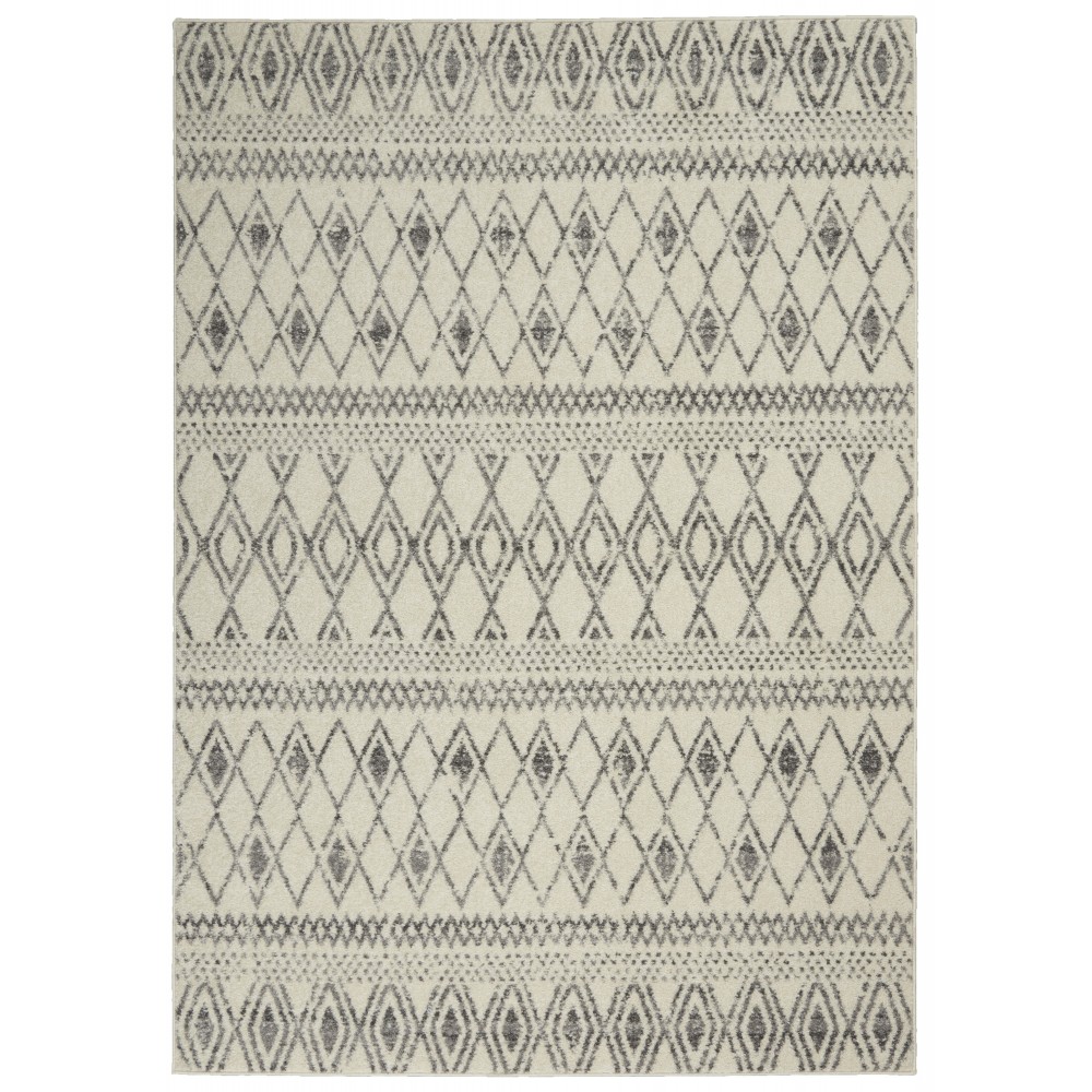 Nourison Passion PSN41 Area Rug, Ivory/Grey, 5'3" x 7'3"