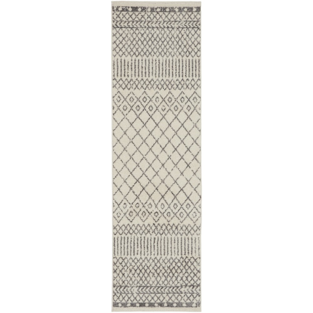 Nourison Passion PSN42 Runner Rug, Ivory/Grey, 2'2" x 7'6"