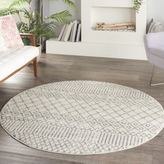 Nourison Passion PSN42 Area Rug, Ivory/Grey, 4' x Round