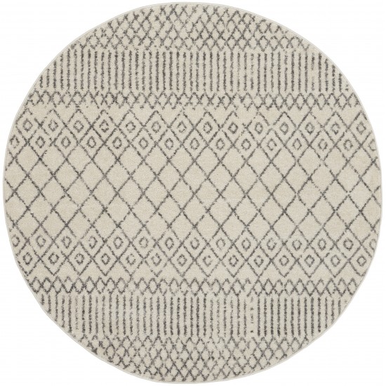 Nourison Passion PSN42 Area Rug, Ivory/Grey, 5'3" x Round