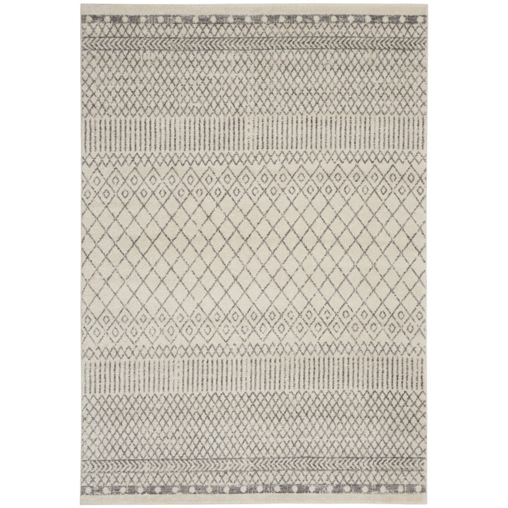 Nourison Passion PSN42 Area Rug, Ivory/Grey, 6'7" x 9'6"