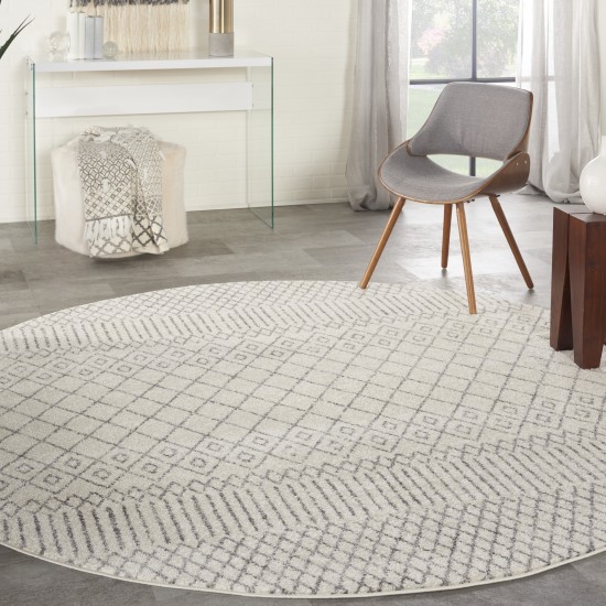 Nourison Passion PSN42 Area Rug, Ivory/Grey, 8' x Round