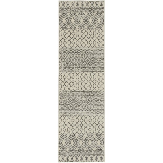 Nourison Passion PSN43 Runner Rug, Ivory/Grey, 2'2" x 7'6"