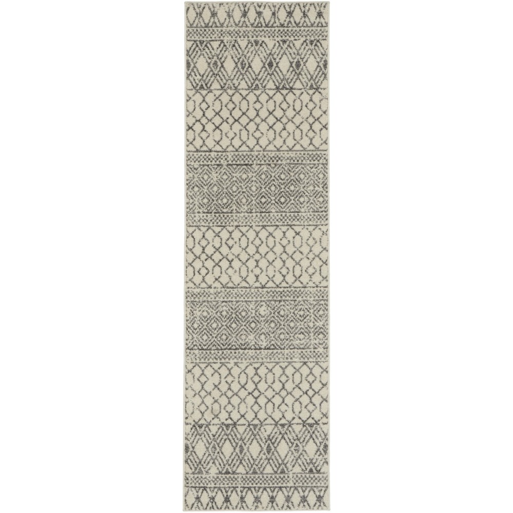 Nourison Passion PSN43 Runner Rug, Ivory/Grey, 2'2" x 7'6"