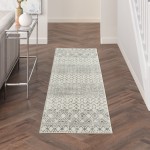 Nourison Passion PSN43 Runner Rug, Ivory/Grey, 2'2" x 7'6"