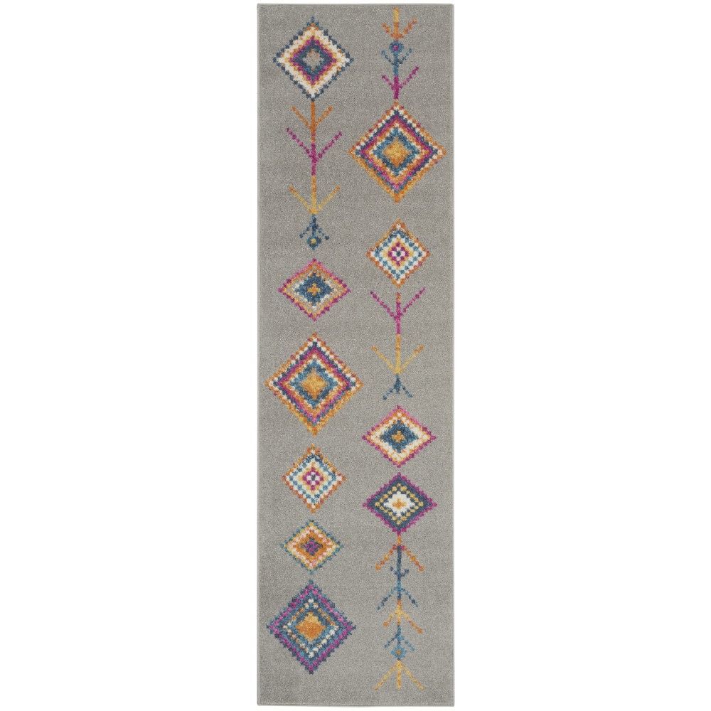 Nourison Passion PSN46 Runner Rug, Grey/Multicolor, 2'2" x 7'6"